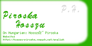 piroska hosszu business card